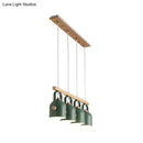 GobekUsa Nordic Dome Island Light: 3/4-Light Wood Chandelier with Metal Shade