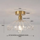 GobekUsa Glass Flush Mounted Ceiling Light Fixture - Modern Nordic Green Glass LED Ceiling Lamp
