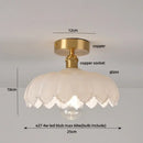 GobekUsa Glass Flush Mounted Ceiling Light Fixture - Modern Nordic Green Glass LED Ceiling Lamp