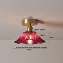 GobekUsa Glass Flush Mounted Ceiling Light Fixture - Modern Nordic Green Glass LED Ceiling Lamp