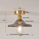 GobekUsa Glass Flush Mounted Ceiling Light Fixture - Modern Nordic Green Glass LED Ceiling Lamp