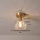 GobekUsa Glass Flush Mounted Ceiling Light Fixture - Modern Nordic Green Glass LED Ceiling Lamp