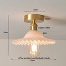 GobekUsa Glass Flush Mounted Ceiling Light Fixture - Modern Nordic Green Glass LED Ceiling Lamp