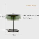 GobekUsa Green Glass Table Lamp - Unique Handmade Decorative Desk Light with LED Bulb