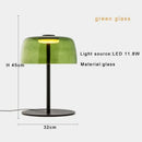 GobekUsa Green Glass Table Lamp - Unique Handmade Decorative Desk Light with LED Bulb