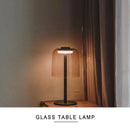 GobekUsa Green Glass Table Lamp - Unique Handmade Decorative Desk Light with LED Bulb