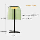 GobekUsa Green Glass Table Lamp - Unique Handmade Decorative Desk Light with LED Bulb