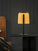 GobekUsa Green Glass Table Lamp - Unique Handmade Decorative Desk Light with LED Bulb