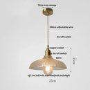 GobekUsa Green Glass Walnut Wood LED Pendant Light, Nordic Modern Hanging Lamp