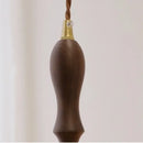 GobekUsa Green Glass Walnut Wood LED Pendant Light, Nordic Modern Hanging Lamp