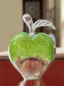 GobekUsa Crystal Glass Apple Paperweight: Modern Office Desktop Decor & Gift.
