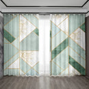 Modern green & gold marble rod pocket sheer curtains for living room by Decorbites