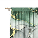 Modern green & gold marble rod pocket sheer curtains for living room by Decorbites