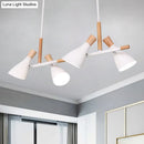 GobekUsa Nordic Metal and Wood Hanging Lamp with 4-Light Tilt Shade in Green/Grey/White
