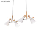 GobekUsa Nordic Metal and Wood Hanging Lamp with 4-Light Tilt Shade in Green/Grey/White