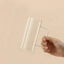 Modern green handle square glass mug kitchen drinking cup by Decorbites