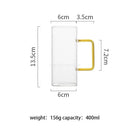 Modern green handle square glass mug kitchen drinking cup by Decorbites