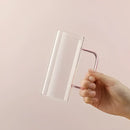Modern green handle square glass mug kitchen drinking cup by Decorbites