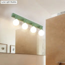 GobekUsa Modern Green Linear Vanity Mirror Light - Macaron Style, 4 Heads, Metal Wall Lighting for Bathrooms