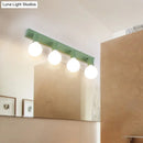 GobekUsa Modern Green Linear Vanity Mirror Light - Macaron Style, 4 Heads, Metal Wall Lighting for Bathrooms
