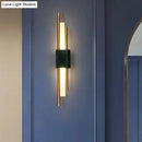 GobekUsa Sleek Acrylic Green LED Wall Sconce with Marble Trim