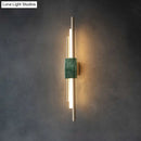 GobekUsa Sleek Acrylic Green LED Wall Sconce with Marble Trim