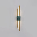 GobekUsa Sleek Acrylic Green LED Wall Sconce with Marble Trim