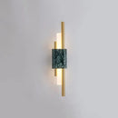 GobekUsa Sleek Acrylic Green LED Wall Sconce with Marble Trim