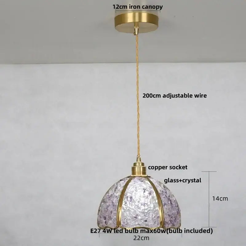 GobekUsa Crystal Glass LED Pendant Lamp with Adjustable Copper Socket for Modern Luxury Décor, photo 14 of 26