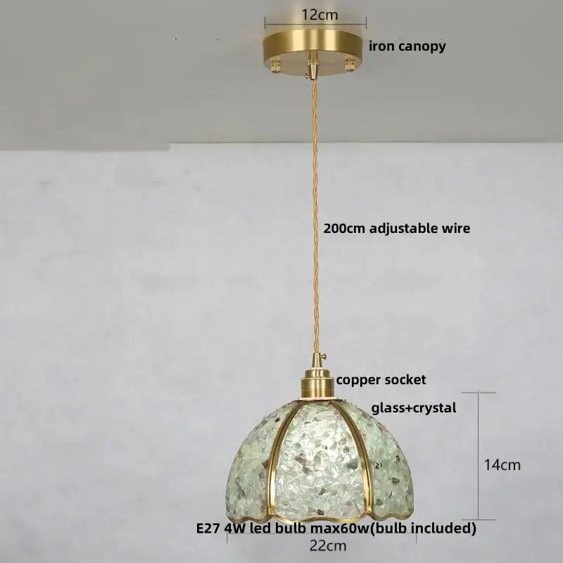 GobekUsa Crystal Glass LED Pendant Lamp with Adjustable Copper Socket for Modern Luxury Décor, photo 13 of 26