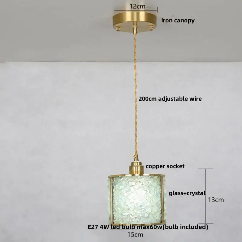 GobekUsa Crystal Glass LED Pendant Lamp with Adjustable Copper Socket for Modern Luxury Décor, photo 6 of 26