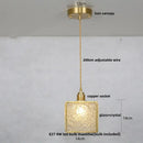 GobekUsa Crystal Glass LED Pendant Lamp with Adjustable Copper Socket for Modern Luxury Décor
