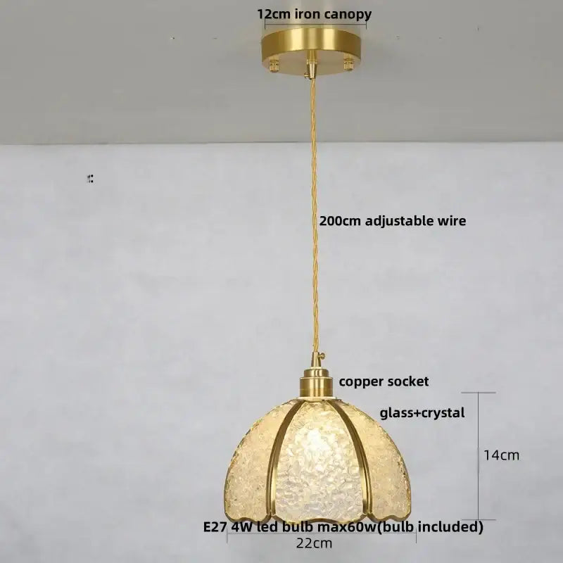 GobekUsa Crystal Glass LED Pendant Lamp with Adjustable Copper Socket for Modern Luxury Décor, photo 17 of 26