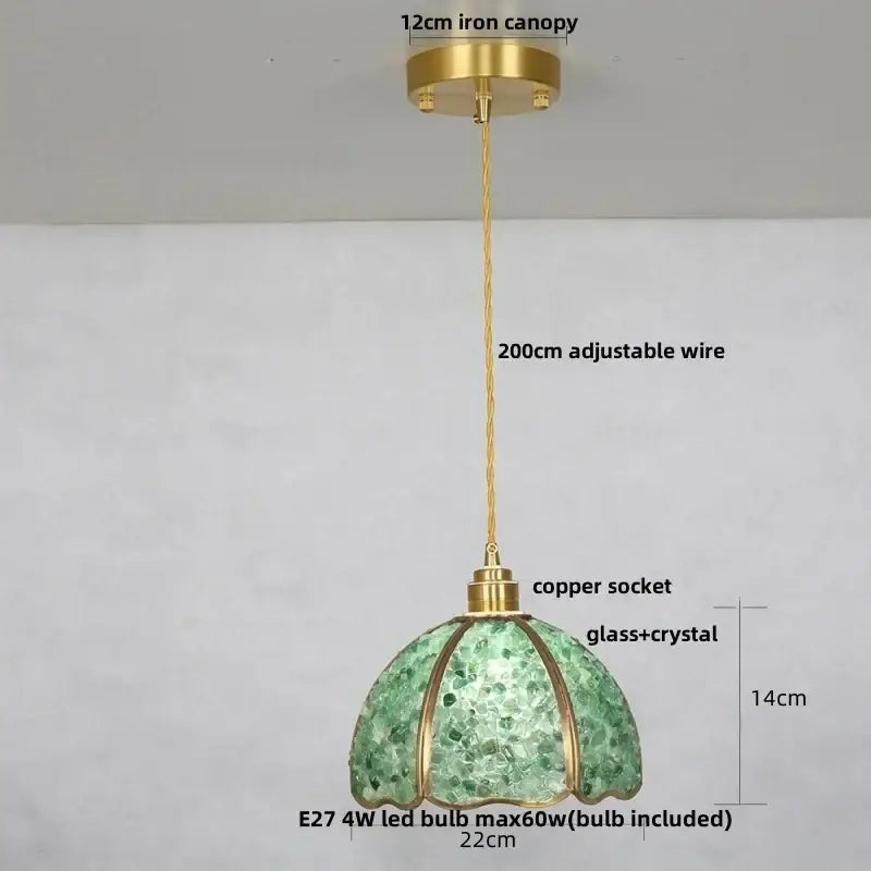 GobekUsa Crystal Glass LED Pendant Lamp with Adjustable Copper Socket for Modern Luxury Décor, photo 10 of 26