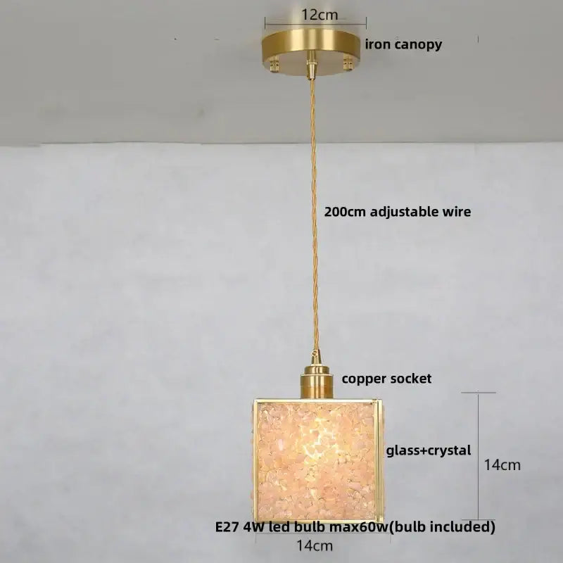 GobekUsa Crystal Glass LED Pendant Lamp with Adjustable Copper Socket for Modern Luxury Décor, photo 22 of 26