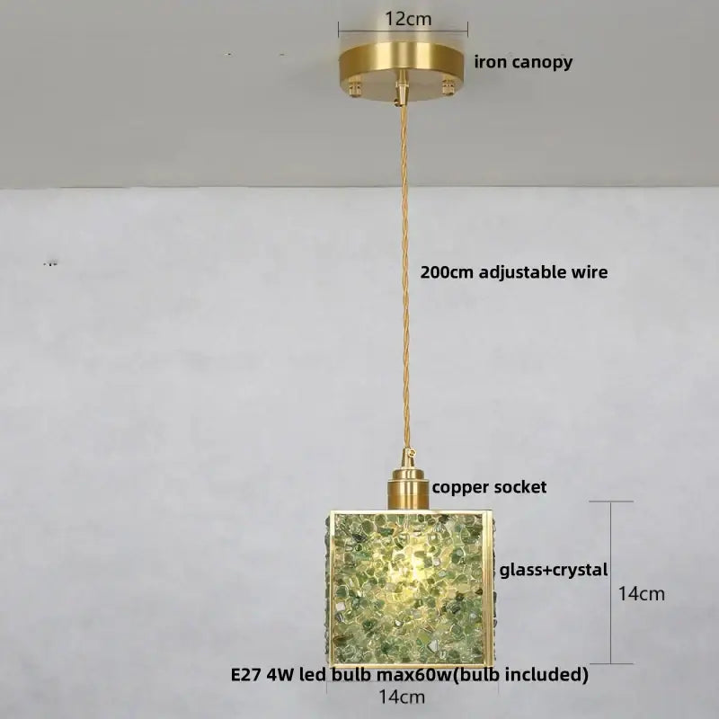 GobekUsa Crystal Glass LED Pendant Lamp with Adjustable Copper Socket for Modern Luxury Décor, photo 23 of 26