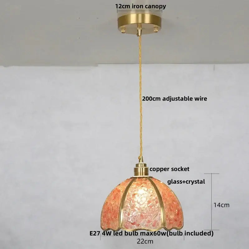 GobekUsa Crystal Glass LED Pendant Lamp with Adjustable Copper Socket for Modern Luxury Décor, photo 11 of 26