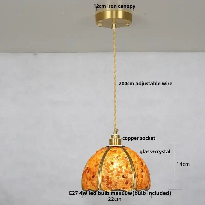 GobekUsa Crystal Glass LED Pendant Lamp with Adjustable Copper Socket for Modern Luxury Décor, photo 18 of 26