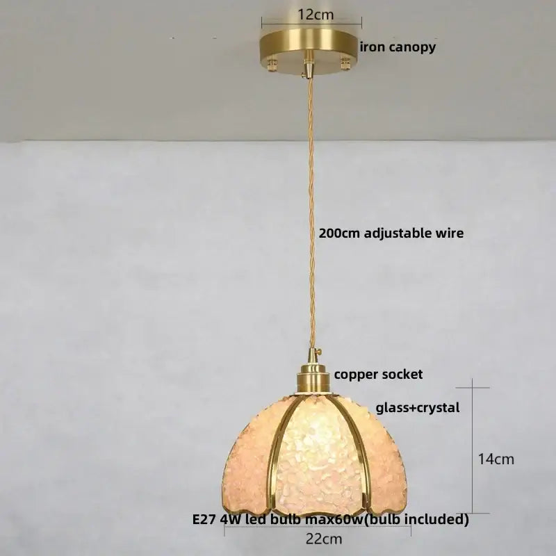 GobekUsa Crystal Glass LED Pendant Lamp with Adjustable Copper Socket for Modern Luxury Décor, photo 12 of 26