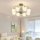 GobekUsa 2024 Modern Green White Chandelier Ceiling Hanging Lamp for Living Room Dining Bedroom