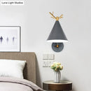 GobekUsa Modern Grey Tapered Metal Sconce Light - Wall Mounted Bedroom Lighting - 1 Bulb