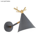 GobekUsa Modern Grey Tapered Metal Sconce Light - Wall Mounted Bedroom Lighting - 1 Bulb