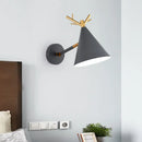 GobekUsa Modern Grey Tapered Metal Sconce Light - Wall Mounted Bedroom Lighting - 1 Bulb