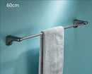 GobekUsa Grey Bathroom Accessories Set: Paper Holder, Corner Shelf, Towel Rack, Toilet Brush Holder, Towel Holder