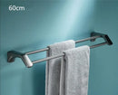 GobekUsa Grey Bathroom Accessories Set: Paper Holder, Corner Shelf, Towel Rack, Toilet Brush Holder, Towel Holder