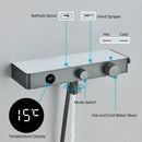 GobekUsa Grey Digital Shower Faucet Set 2-Way Mixer System for Bathroom with Hand Sprayer
