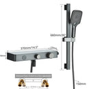 GobekUsa Grey Digital Shower Faucet Set 2-Way Mixer System for Bathroom with Hand Sprayer