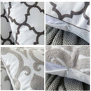 Modern grey geometric embroidered cushion cover living room set by Decorbites