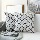Modern grey geometric embroidered cushion cover living room set by Decorbites
