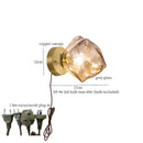 GobekUsa Grey Glass LED Wall Lamp for Home Decor and Lighting